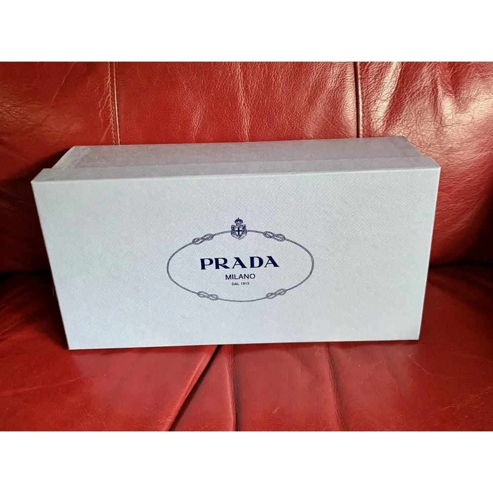 Authentic PRADA Red Espadrille Slide Wedges Sandal Size 8.5